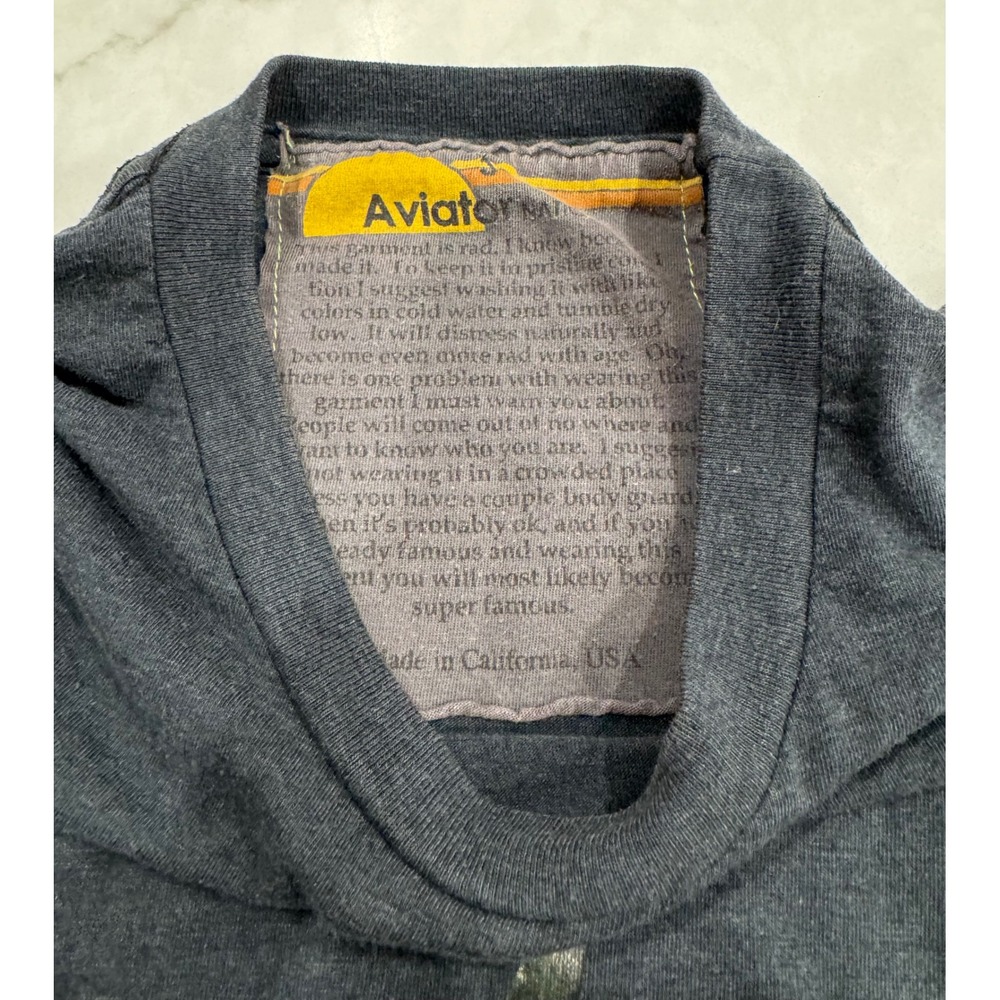 Aviator Nation Black Tee with Gold Lightning Bolt - Picture 6 of 6